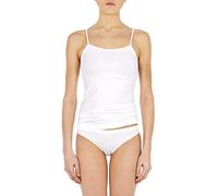 POMPEA Canotta Spalla Stretta in Morbida Microfibra Elasticizzata Senza Cuciture No_Stress 2 Pezzi (S/M 1/2 42/44, Bianco)