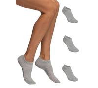 POMPEA Cotton Calzini alla Caviglia, Grigio (Grigio Melange 1350), (Taglia Produttore:39/42) (Pacco da 3) Donna