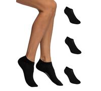 POMPEA Cotton Calzini alla Caviglia, Nero (Nero 0071), (Taglia Produttore:39/42) (Pacco da 3) Donna
