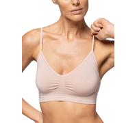 Pompea Reggiseno Senza Ferretto Invisibile, Brassiere Seamless in Morbida Microfibra con Spallina Stretta, Effetto Seconda Pelle