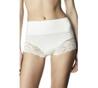 POMPEA Sip Contenitivo Alto in morbita Microfibra con Inserti in Pizzo Art. eligere (L, Avorio)