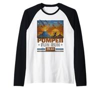Pompei Fun Run 79 d.C. Divertente Parodia di Geologia del Vulcano Maglia con Maniche Raglan