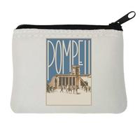 Pompei Italia Antica città romana poster viaggio portamonete in neoprene 10x11cm bianco, bianco, Taglia unica