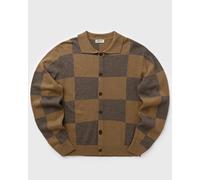 POMPEII DARK CHOCOLATE CHECKED CARDIGAN POLO men Zippers & Cardigans brown in taglia:S