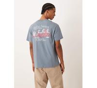 Pompeii - T-shirt blu con grafica del logo e stampa sul retro L