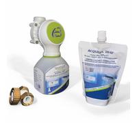 Pompetta dosatrice meccanica per acqua calda con attacco 1/2 pollici e portata 0,8 mc/h in plastica e ottone contro calcare e corrosione