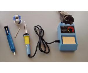 POMPETTA SUCCHIA STAGNO + STAZIONE SALDANTE 50 W + ROCCHETTO STAGNO 1mm 100GR