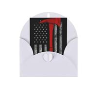 Pompiere Ascia Linea Rossa Stampa Bandiera Vacanza Amore Fibbia Perla Buste di Carta Saluto Verticale Thinking Of You Biglietti 15,2 x 10,2 cm