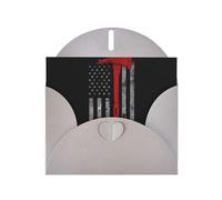 Pompiere ascia linea rossa stampa festa amore fibbia perla carta sfusa con buste di auguri, Thinking Of You biglietti 4 x 6 pollici