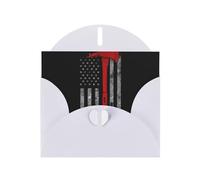 Pompiere ascia linea rossa stampa festa amore fibbia perla carta sfusa con buste di auguri, Thinking Of You biglietti 4 x 6 pollici