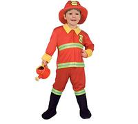 Ciao- Pompiere Baby Costume Travestimento Bambino Feuerwehrmann, Rosso, 4-6 anni, 14788.4-6