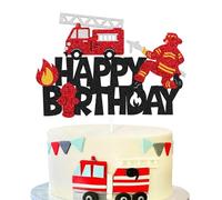 Pompiere Birthday Cake Topper, 1 pezzi Pompiere Compleanno Cake Topper, Pompiere Birthday Torte, Pompiere Cupcake Topper Decorazioni, Decorazioni Torta Pompierem, per Feste Compleanno