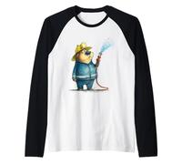 Pompiere Cane Eroe Canino Fuoco Salvataggio Cucciolo Maglia con Maniche Raglan