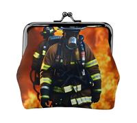 Pompiere Fireman Stampa Fiamma Squisito Bacio Blocco Portafoglio Compatto Versatile Donne Portamonete Piccolo Sacchetto Con Cerniera