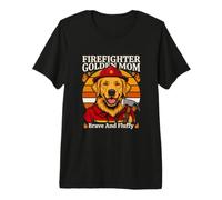 Pompiere Golden Mom Coraggioso e soffice Cane Maglietta Premium