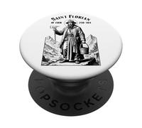 Pompiere Pompiere Patrono San Floriano Vigili del Fuoco Vintage PopSockets PopGrip Adesivo