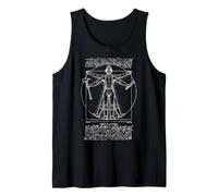 Pompiere Vigile del Fuoco Vitruviano Uomo Leonardo da Vinci Vintage Canotta