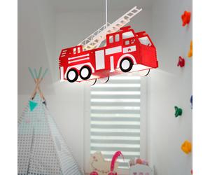 Pompieri Bambini Lampada Sospensione Copertina Auto a Rosso Ragazzi Globo 15726 [EEK: Non valutato]