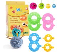Pompom Makers, 8 Pezzi Fluff Sfera Weaver(3.5/5.5/7 /9cm), Kit per Pom Pom Maker, Attrezzi per Fare Pon Pon, Adatto per Progetti di Bricolage e Artigianato a Maglia in Lana