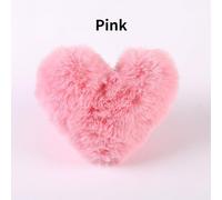 Pompon Cuore Finto In Pelliccia Morbida 10X Per Portachiavi 9Cm Larghezza
