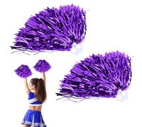 Pompon da Cheerleader, 2 Pezzi Cheer Leader Poms Pom, Fiore a Mano Cheerleader, Pom Pom Cheerleader Pompon Pom, Cheerleading Cheer Manico, per Sport, Competizione, Spirito di Squadra (F)