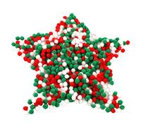Pompon di natale 600 Piccoli Popom Colorati Soffici Palline di Peluche Mini Palle artigianali bianchi rossi verdi ornamenti appesi pom pom per Hobby Divertenti Creazioni Fai-da-Te Crafts Decorazioni
