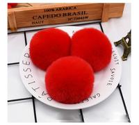 Pompon in pelliccia sintetica, 30 pezzi, 8 cm, rosso, grandi palline di peluche, palline fai da te, pompon di pelliccia, pompon di pelliccia, pompon di peluche, per fai da te, cappelli, borse,