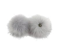 Pompon in pelliccia sintetica soffice unico e flessibile per cappelli e sciarpe, grande pompon in peluche fai da te grigio chiaro
