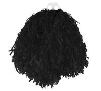 Pompon jumbo da cheerleader - 6 pompon neri con nappe e impugnatura per le dita, accessorio per costume da cheerleader americana americana per la scuola di danza