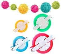 Pompon Maker, 4 formati di pom pom Makers per Fluff Ball Weaver Needle Craft Fai da te lana Knitting Craft Tool Set decorazione (4)
