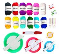 Pompon Maker,5 Taglie Fluff Ball Weaver Needle Pompom Maker Set-Fai da Te Pompoms Artigianato Doll Making Kit (39)