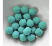 PomPon Palline in cotone - 12 mm 40 pezzi - Turchese chiaro - Set per fai da te con bambini pompon grandi decorazioni colorate palline di feltro pom puschel tessuto di cotone feltro ponpom palline di
