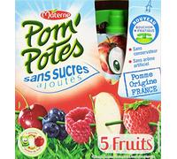Pom'Potes 5 Frutti Rossi Senza Aggiunta di Zuccheri 4 Zucche Scatola X 90G