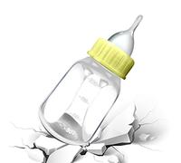 Pomrone Bottiglia per Gattini, Mangiatoia per Cuccioli da 120 ml con Ciuccio in Silicone e Bilancia Trasparente, biberon per Gattini Appena Nati, Cuccioli, Conigli, Piccoli Animali, Strumento