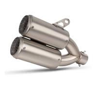 POMUHYE Scarico Moto Compatibile con R7 Universal 51mm Moto Scarico Doppio Tubo con Rete Marmitta Scarico Racing Line Moto Accessori Tubo di Scarico
