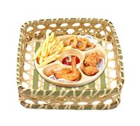 Pomurom Cesto | Ceste Intrecciate in Fibra Vegetale,Vassoio Decorativo Rustico Cavo con Fondo per Alimenti come Pane Patate Dolci Torte Cipolle Tavola