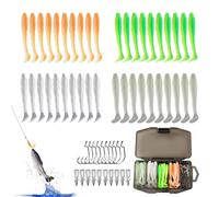 Pomurom Esca Morbida | Set Realistico per Trota con Swimbait Morbido e Ami,Esche a Paddle Tail per Spigola | Per Trota, Spigola, Sport All'Aperto, Acqua Salata e, Crappie, Shad