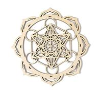 Pomurom Metatrons - Decorazione da Parete in Legno, 28 cm, Motivo: Geometria Sacra, in Legno, Simbolo Spirituale per Yoga, Meditazione, casa, Camera da Letto, Soggiorno, Decorazione da Parete