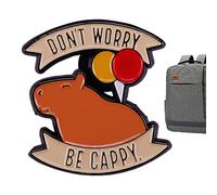 Pomurom Spilla per zaino | Don't Worry Be Cappy Capybara Pins Zaino Pins, graziosa spilla per badge cartoni animati per zaini, tessuti, cappelli, divertenti spille a bottone