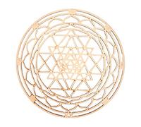 Pomurom Sri Yantra in Legno Decorazione Murale, 30CM Geometria Sacra del cubo di Metatron, Sculture a Parete in Legno, Accessorio per Meditazione, Decorazione per Casa Camera da Letto Soggiorno