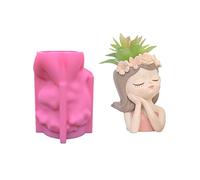 Pomurom Stampi in Silicone per Vasi di Fiori, Stampi in Silicone a Forma di Ragazza 3D per Argilla Epossidica Resina Cemento, Fai da te Arte Craft Portapenne Decorazione Casa