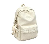 Pomurom Zaino Aesthetic Borsa in Pizzo Capiente e Leggera con una Stella | Zainetto Elegante Per Ragazza per Adolescenti Scuola Tablet Libri di Zoo e Attività Feste e Snack Giocattoli Giardino