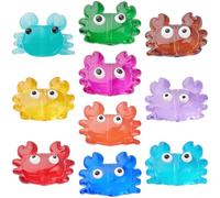 PONABEADIY 1 scatola 10 colori 20 pezzi Perline di Vetro Smaltato A Forma di Granchio con Foro Lampwork Tema Estivo Oceano Vita Marina Spiaggia Hawaiana Ciondoli di Animali Marini Carini Perline Sciol
