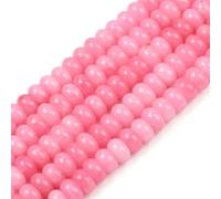 PONABEADIY 1 Scatola 2 Fili 126 Pezzi 10mm Perline di Giada Bianca Naturale Rosa con Fori Pietra Preziosa Rondelle Cristallo Abaco Disco Pietra Distanziatore Liscio Ciondoli Perline per Creazione di