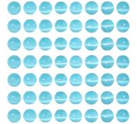 PONABEADIY 1 Scatola da 10mm 60 Pezzi Perline di Vetro Color Azzurro Cielo con Foro Rotonde Bicolore Imitazione Pietra Lisce Sfuse per La Creazione di Gioielli Collane Bracciali Orecchini