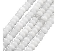 PONABEADIY 1 scatola Da 148 fili di Perline di Giada Bianca Naturale Da 5x8mm con Foro Disco di Pietra Abaco Rondella di Pietra Preziosa Perline Distanziatrici Piatte per La Creazione di Gioielli Brac