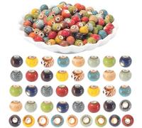 PONABEADIY 1 scatola Da 180 pezzi Da 8mm di Perline Leopardate Colorate con Fori, Stampa Animalier Dellsa Giungla, Porcellana Rotonda Maculata, Distanziatore In Ceramica, Perline Sfuse per La Creazion