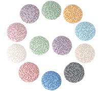 PONABEADIY 1 Scatola da 24 Pezzi di Perline di Roccia Lavica Piatta e Rotonda Rocce Vulcaniche di Colore Misto Pietre Multiforo Pietre Colorate Non Cerate Perline Distanziatrici Sfuse per La Creaz