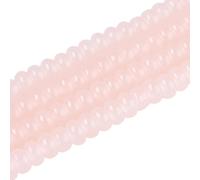 PONABEADIY 1 scatola Da 447 pezzi Da 4mm di Perline di Vetro Rondelle Rosa Trasparenti con Piccoli Fori Imitazione Giada Disco Abaco Liscio Distanziatore Perline Sfuse per La Creazione di Gioielli Col