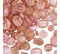 PONABEADIY 94 pz Perline Bohémien In Acrilico con Fori Trasparenti, Assortite, In Metallo, Intrecciate, A Forma di Fiore Estetico, Farfalla, Goccia, Ovale, Perline Ceche, per La Creazione di Gioielli,